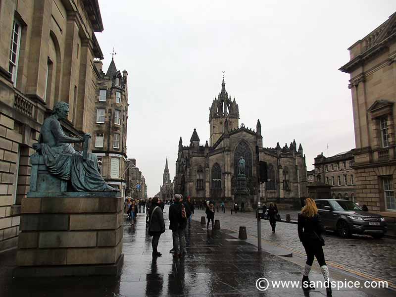Top end of the Royal Mile in Edinburgh