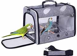 Breathable Bird Travel Carrier with Perch 🦜 Airline Approved