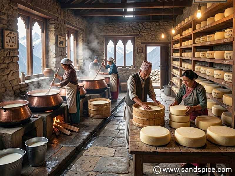 Yak cheese factory in Kyanjin Gompa
