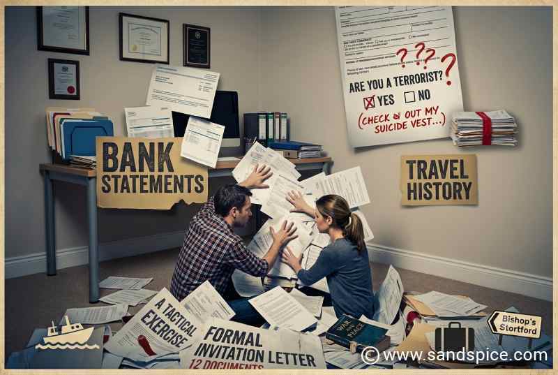 Paperwork Mountain - The UK Visa Circus: Bureaucracy, eVisa Loops & Home Office Delays